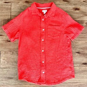 Cat & Jack Vibrant Coral Button-Down Shirt